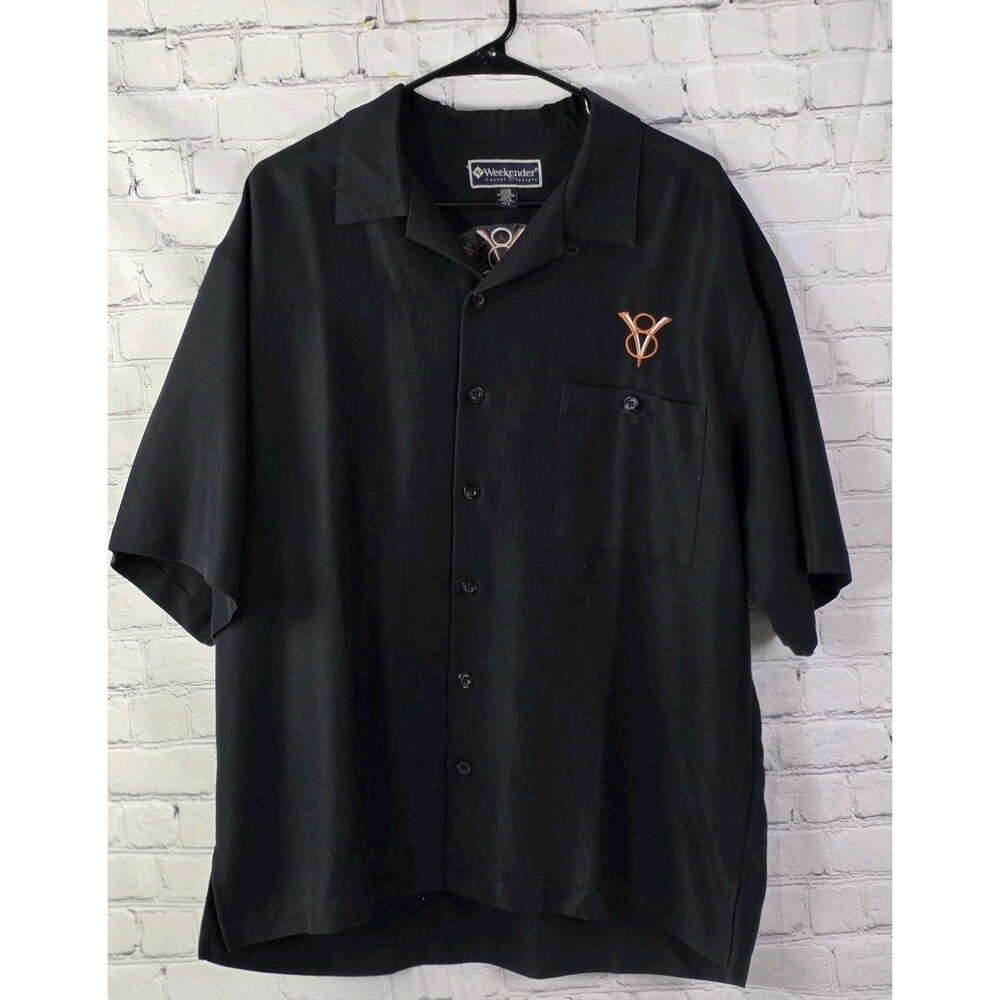 Weekender Limited Edition Men's‎ Large Black Button Down Poker Shirt